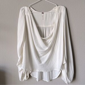 Free People Cowl Neck Long Sleeve Blouse